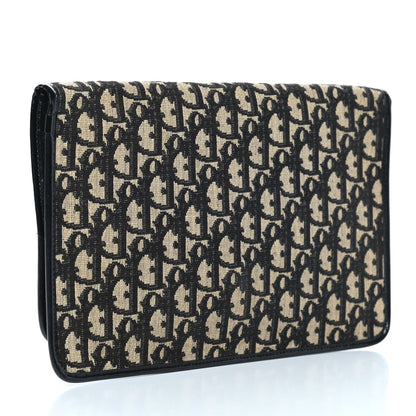 Christian Dior Monogram Flap Clutch Navy Blue 2 of 11