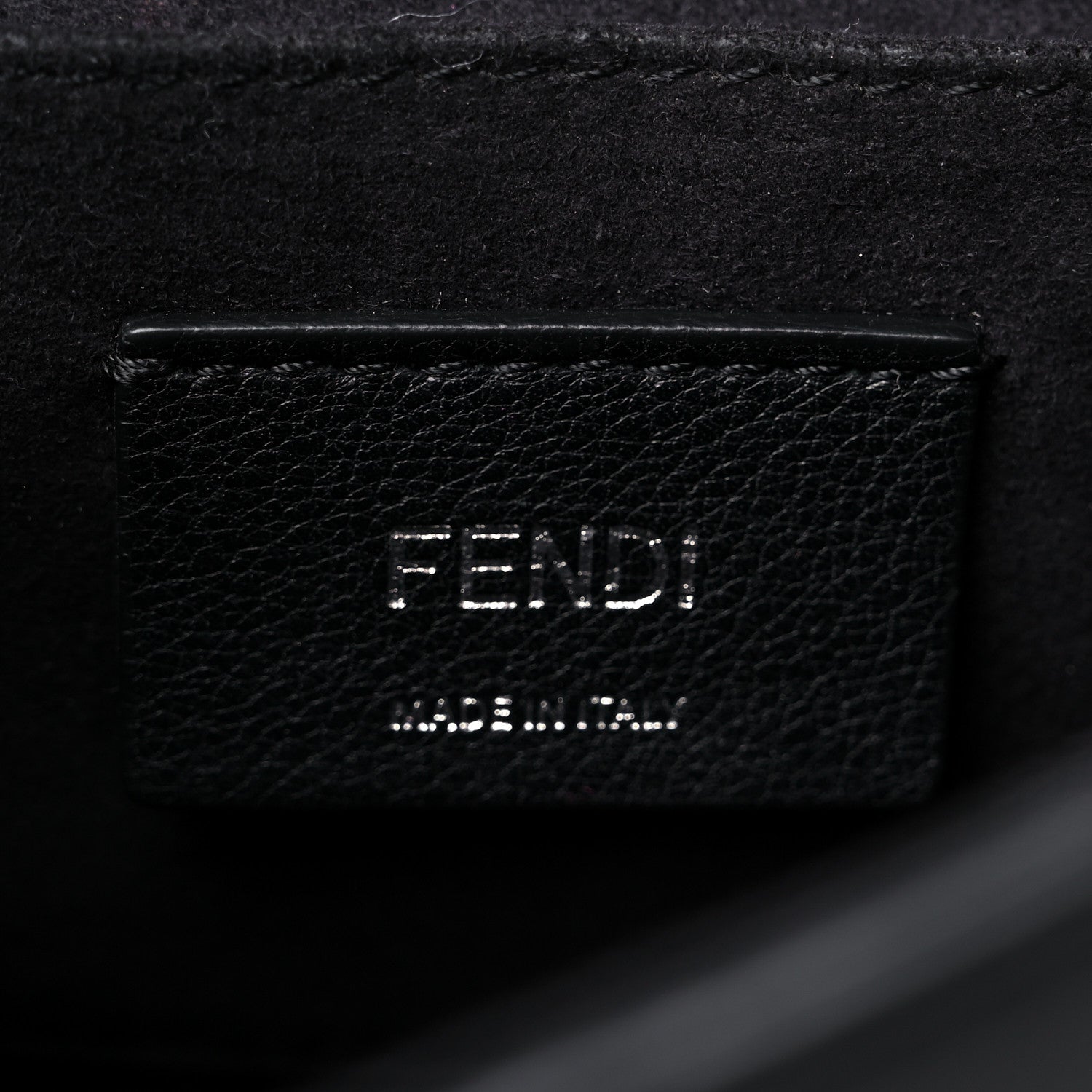 Fendi Vitello Century Velvet F is Fendi FF Embroidered Small Kan I Shoulder Bag Black Tobacco 6 of 16