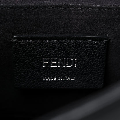 Fendi Vitello Century Velvet F is Fendi FF Embroidered Small Kan I Shoulder Bag Black Tobacco 6 of 16
