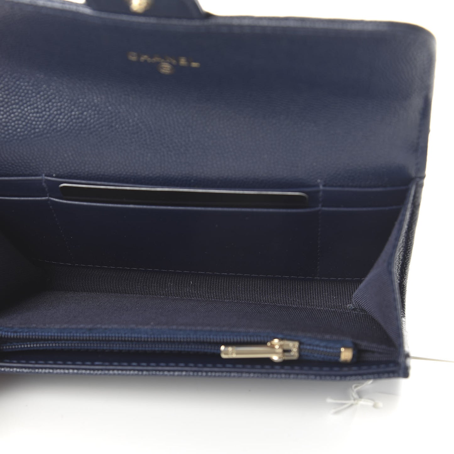 Caviar Quilted Medium Flap Wallet Blue