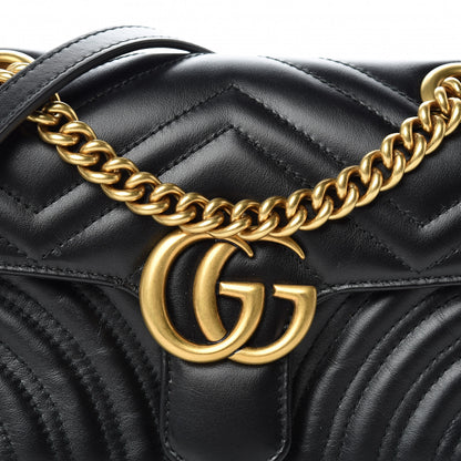 Gucci Calfskin Matelasse Mini GG Marmont Shoulder Bag Black 10 of 10