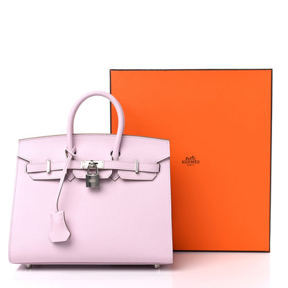 Hermes Epsom Birkin Sellier 25 Mauve Pale 10 of 10