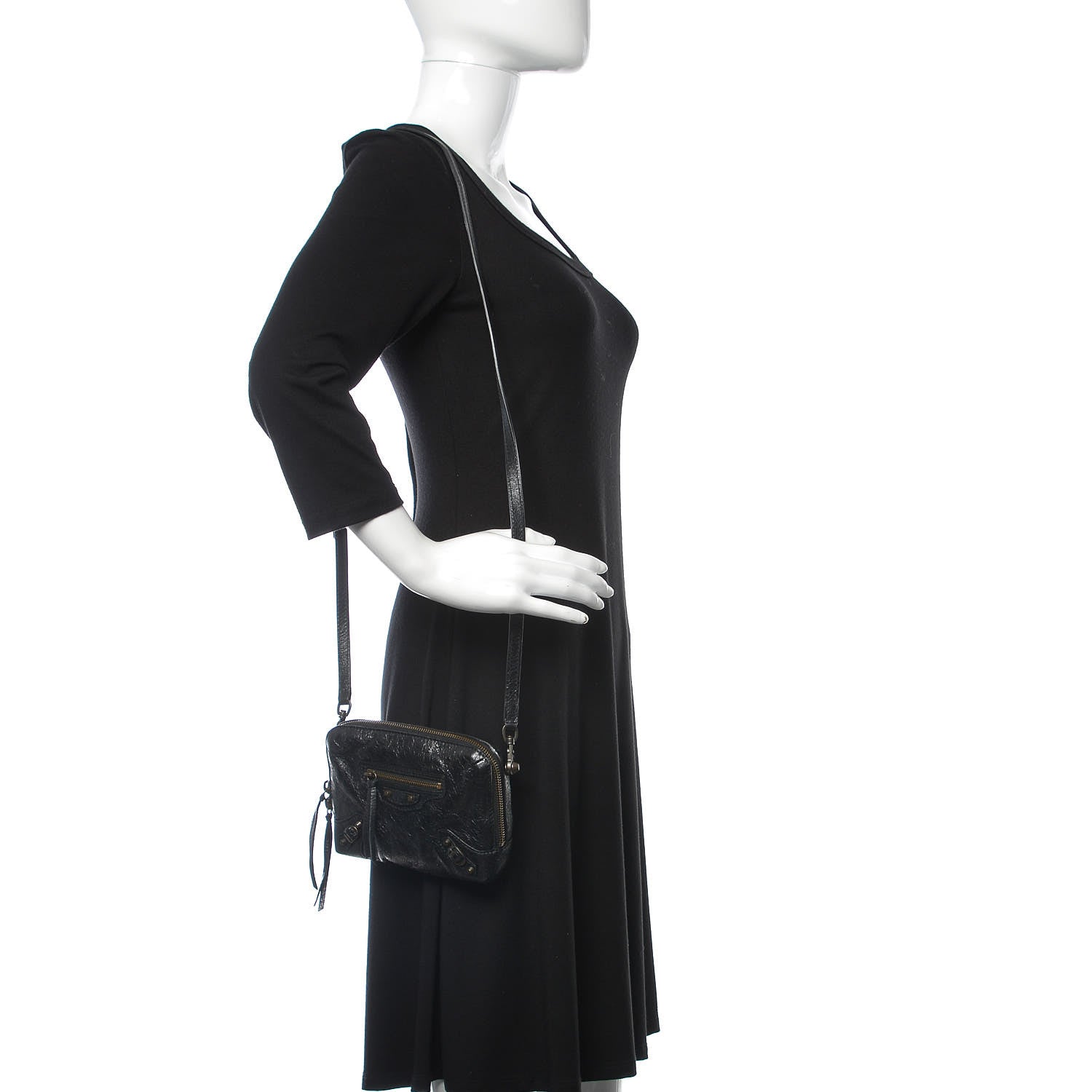 Balenciaga Agneau Classic Hardware XS Reporter Crossbody Black 2 of 9