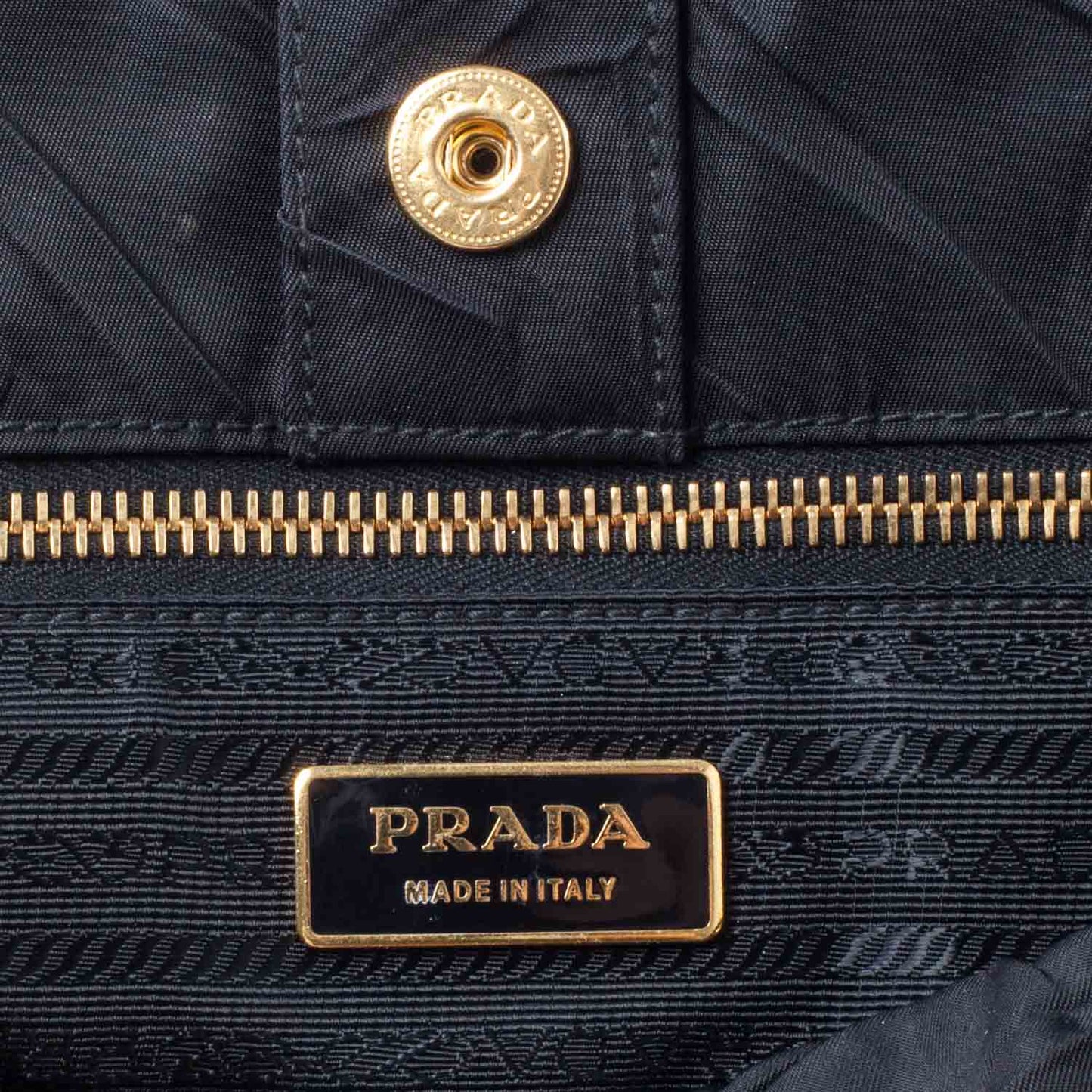 Tessuto Nylon Chevron Quilted Tote Black