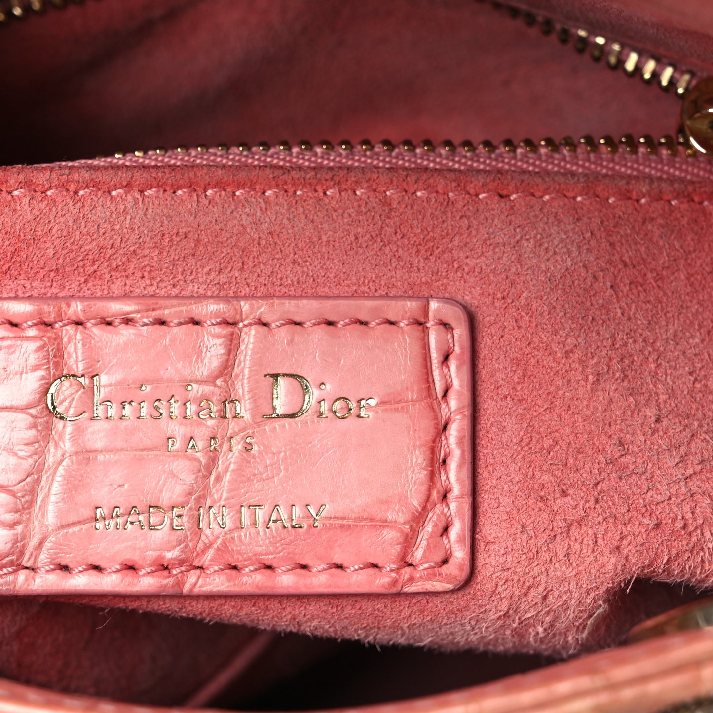 Alligator Crystal Mini Lady Dior Pink