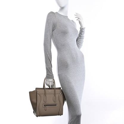 Celine Drummed Calfskin Micro Luggage Dune 2 of 10