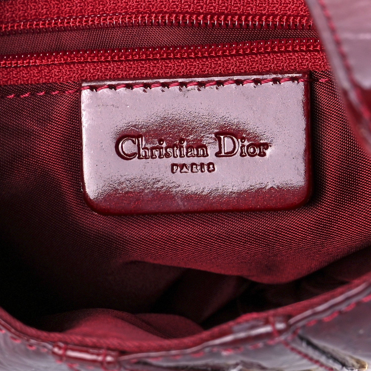Christian Dior Patent Diorissimo Saddle Bag Dark Red 5 of 10