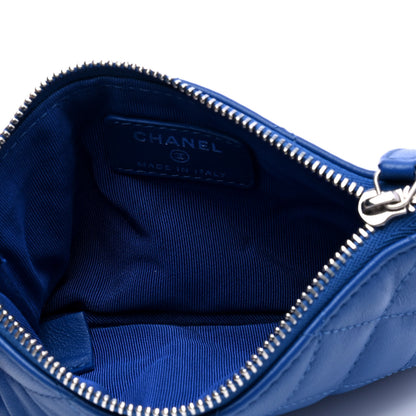 Chanel Lambskin Quilted Small Cosmetic Case Blue 3 of 4