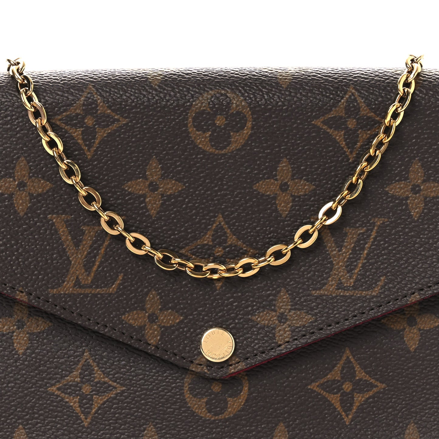 Monogram Pochette Felicie Chain Wallet Fuchsia
