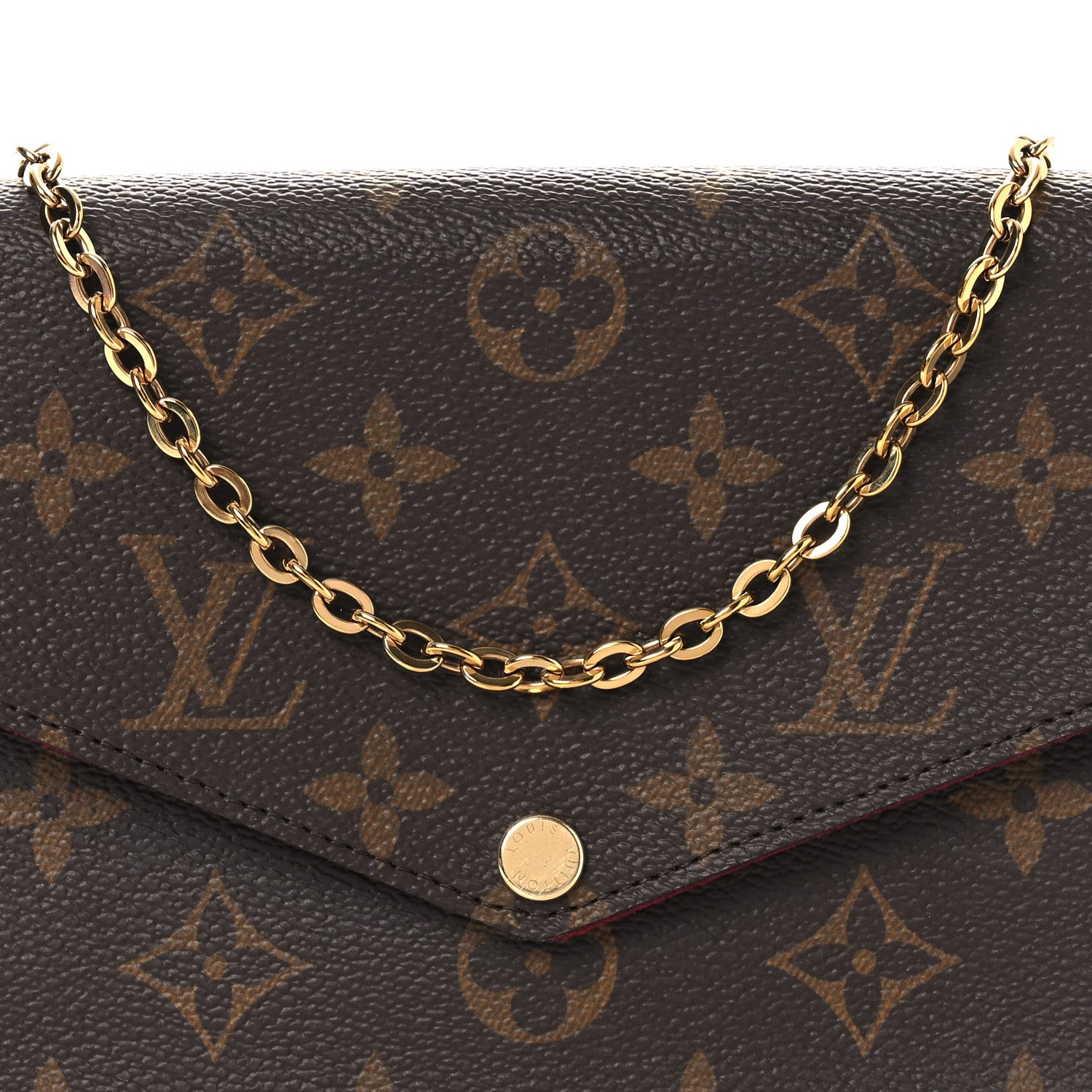 Louis Vuitton Monogram Pochette Felicie Chain Wallet Fuchsia 8 of 11