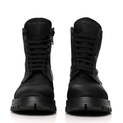 Prada Nylon Gabardine Captoe 30mm Combat Boots 37.5 Black 2 of 8