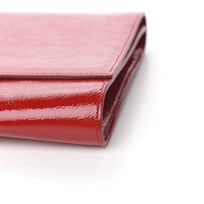 Saint Laurent Textured Patent Monogram Large Belle De Jour Clutch Red 8 of 8