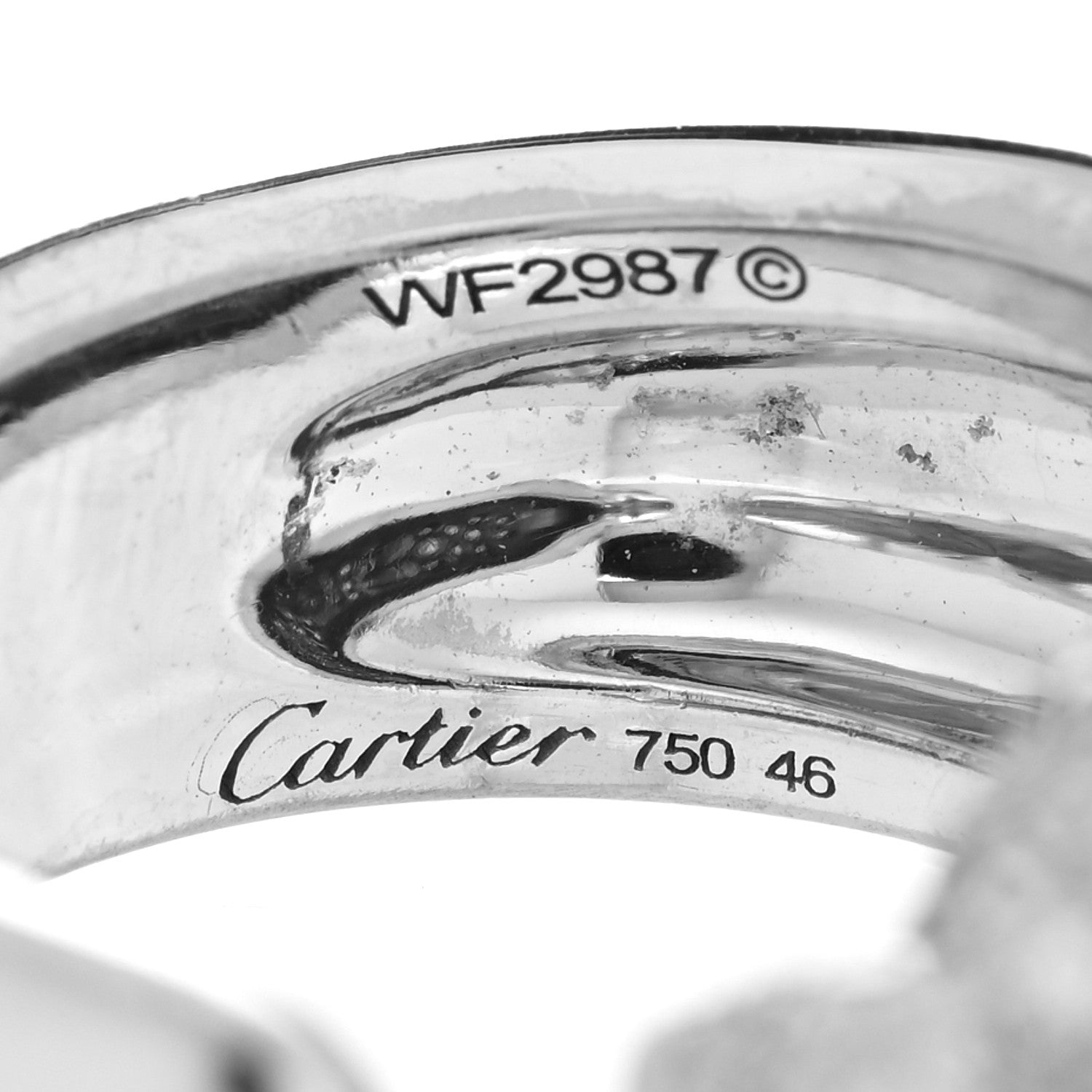 Cartier 18K White Gold Diamond Black Onyx Emerald Panthere De Cartier Ring 46 3.75 4 of 4