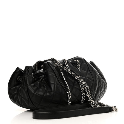 Chanel Calfskin Quilted Drawstring Sac Cordon Bag Black 3 of 9