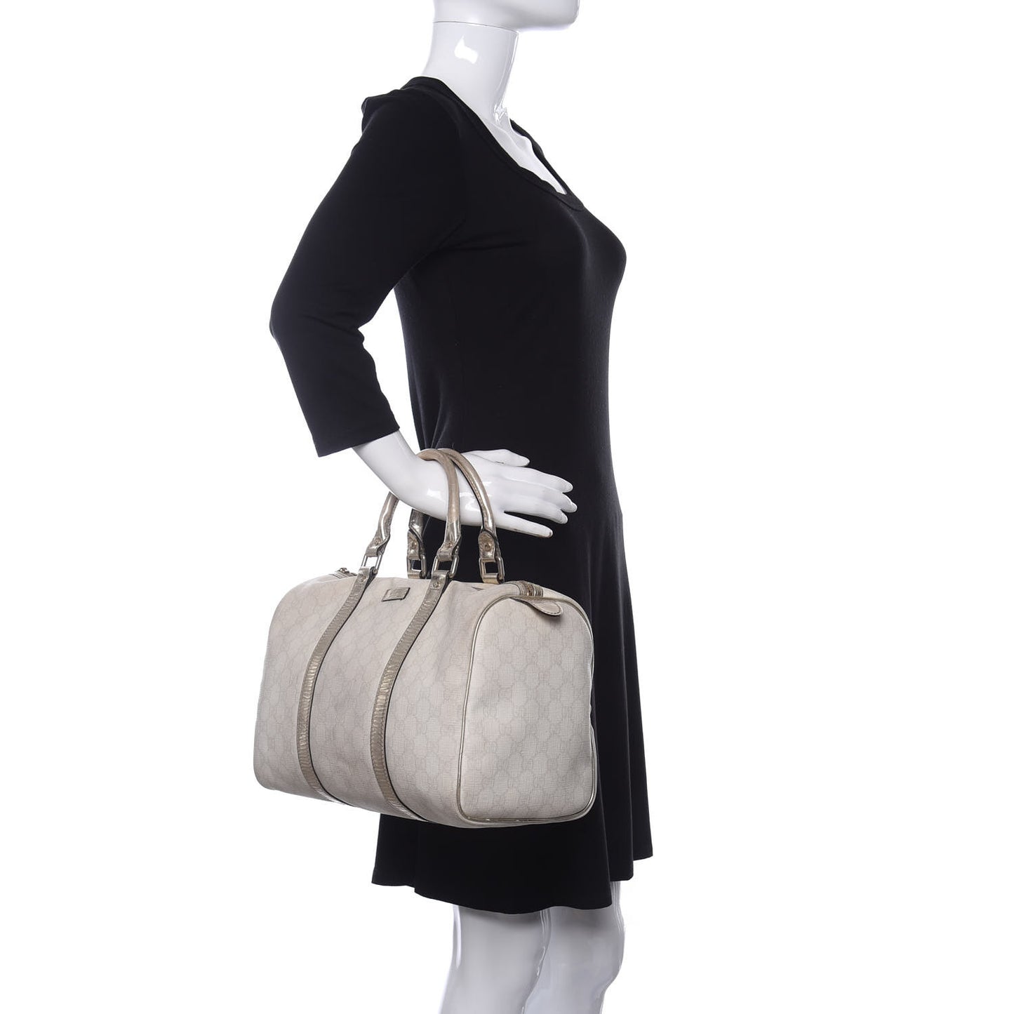 GG Plus Monogram Medium Joy Boston Metallic