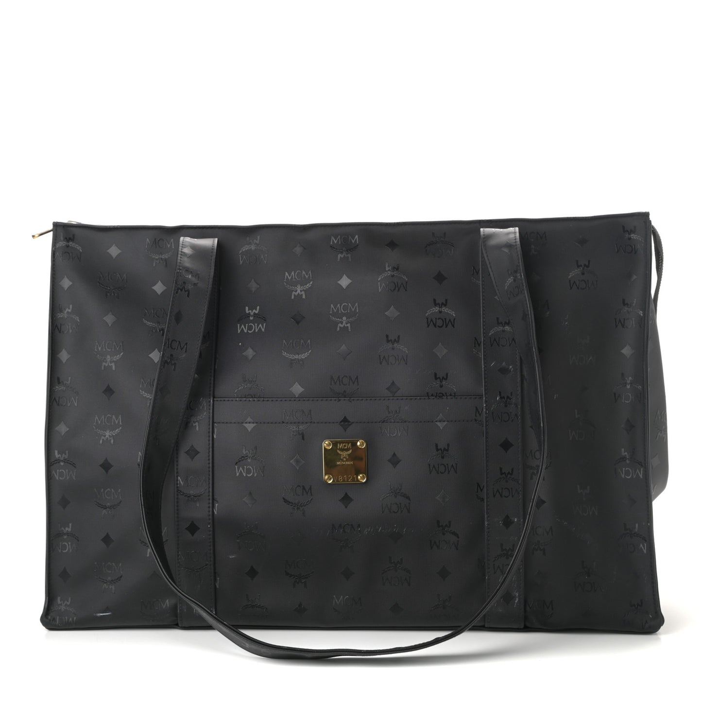 Monogram Coated Canvas Tote Bag Black