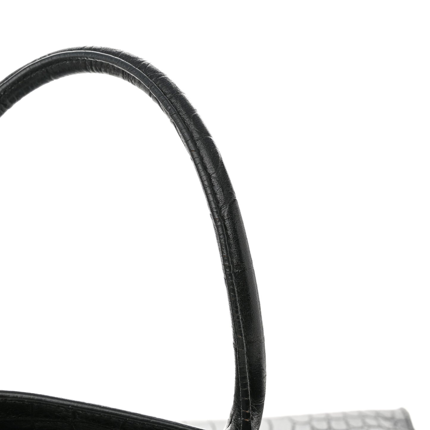 Calfskin Crocodile Embossed Medium Supple Sac de Jour Black