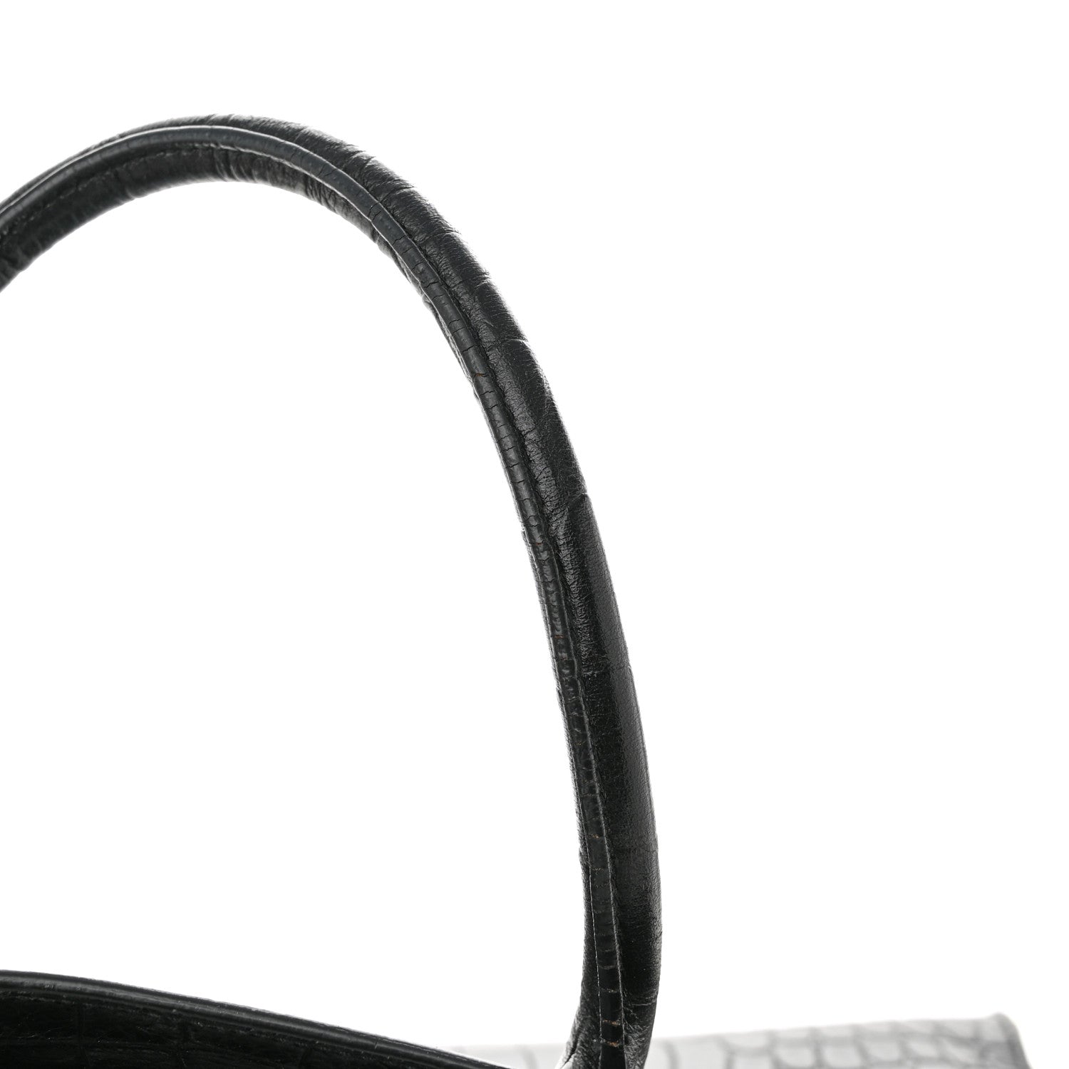 Saint Laurent Calfskin Crocodile Embossed Medium Supple Sac de Jour Black 11 of 11