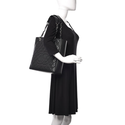Chanel Caviar Quilted Petit Shopping Tote PST Black 2 of 10