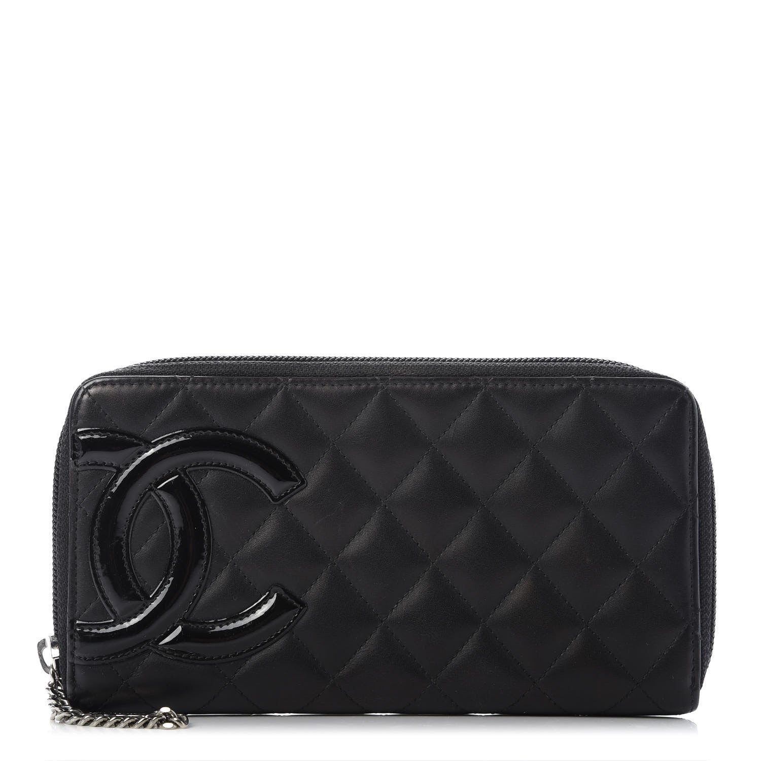 Chanel Calfskin Quilted Cambon Large Gusset Zip Around Wallet Black 1 of 10