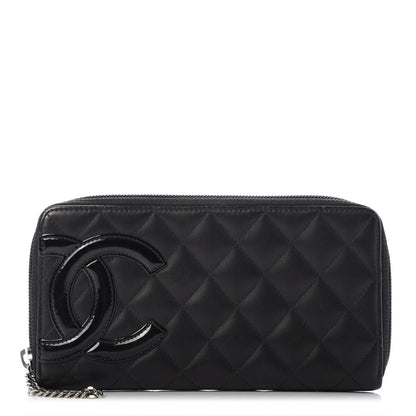 Chanel Calfskin Quilted Cambon Large Gusset Zip Around Wallet Black 1 of 10