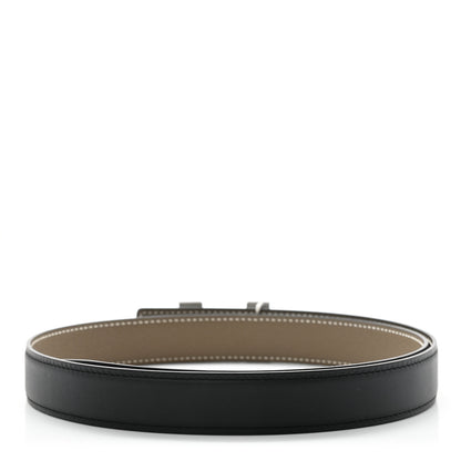 Hermes Swift Epsom 24mm Mini Constance H Belt 80 Black Etoupe 2 of 6