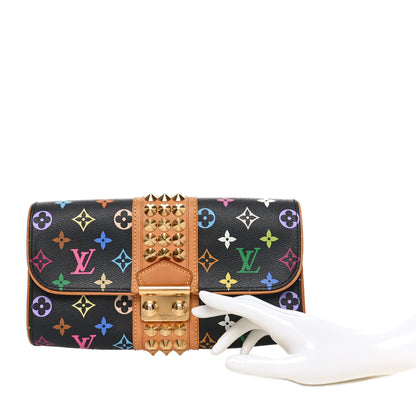 Louis Vuitton Monogram Multicolor Courtney Clutch Black 2 of 9