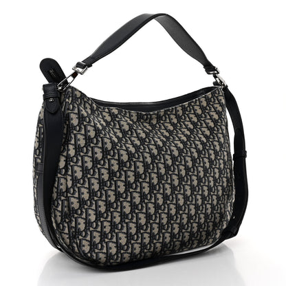 Christian Dior Oblique Soft Saddle Bag Beige Blue 3 of 9