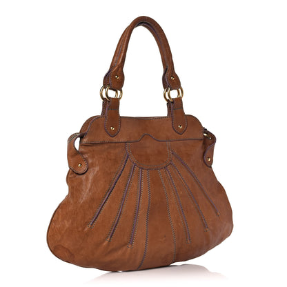 Valentino Garavani Calfskin Pleated Hobo Brown 3 of 15