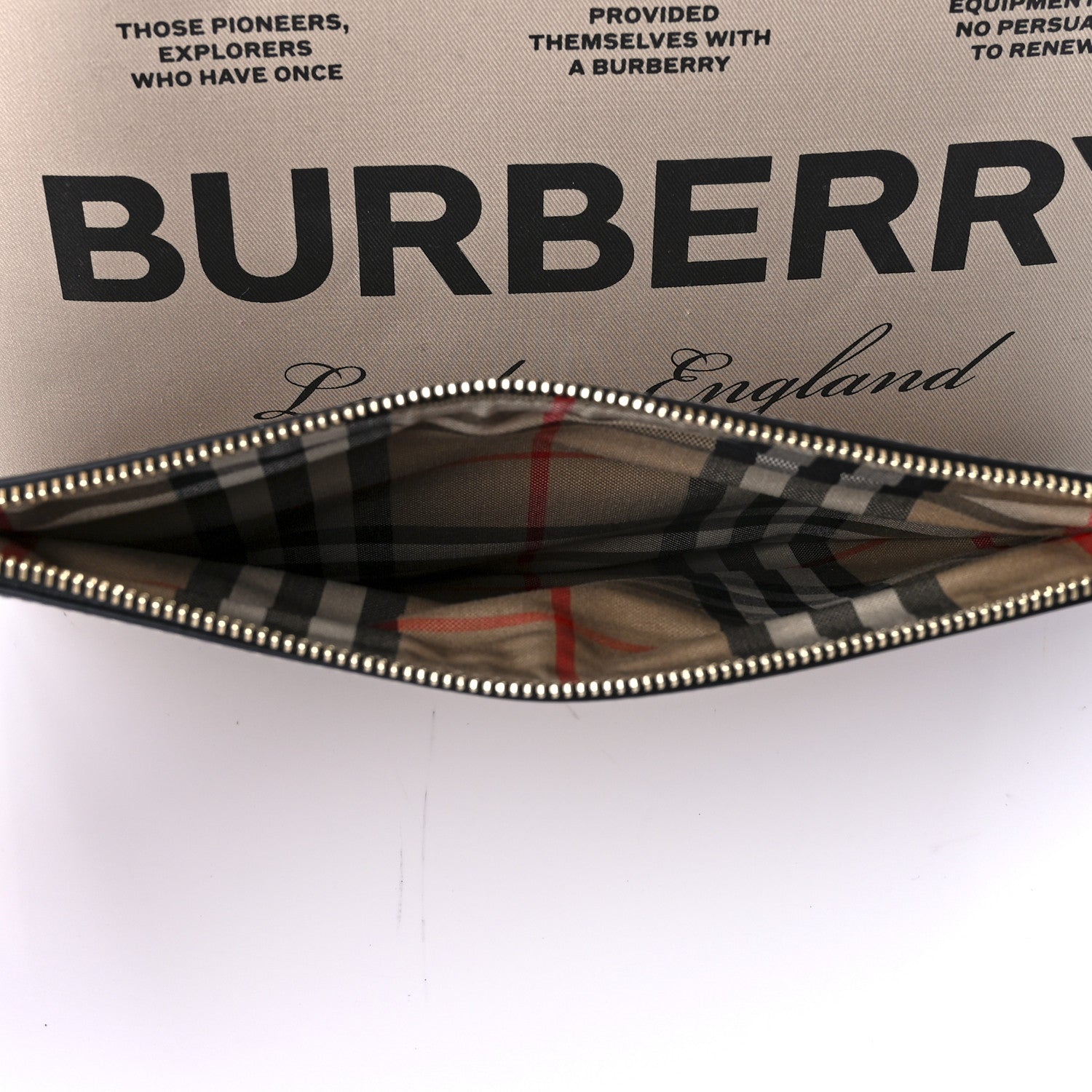 Burberry Cotton Canvas Calfskin Heritage Print Small Tote Beige 7 of 10