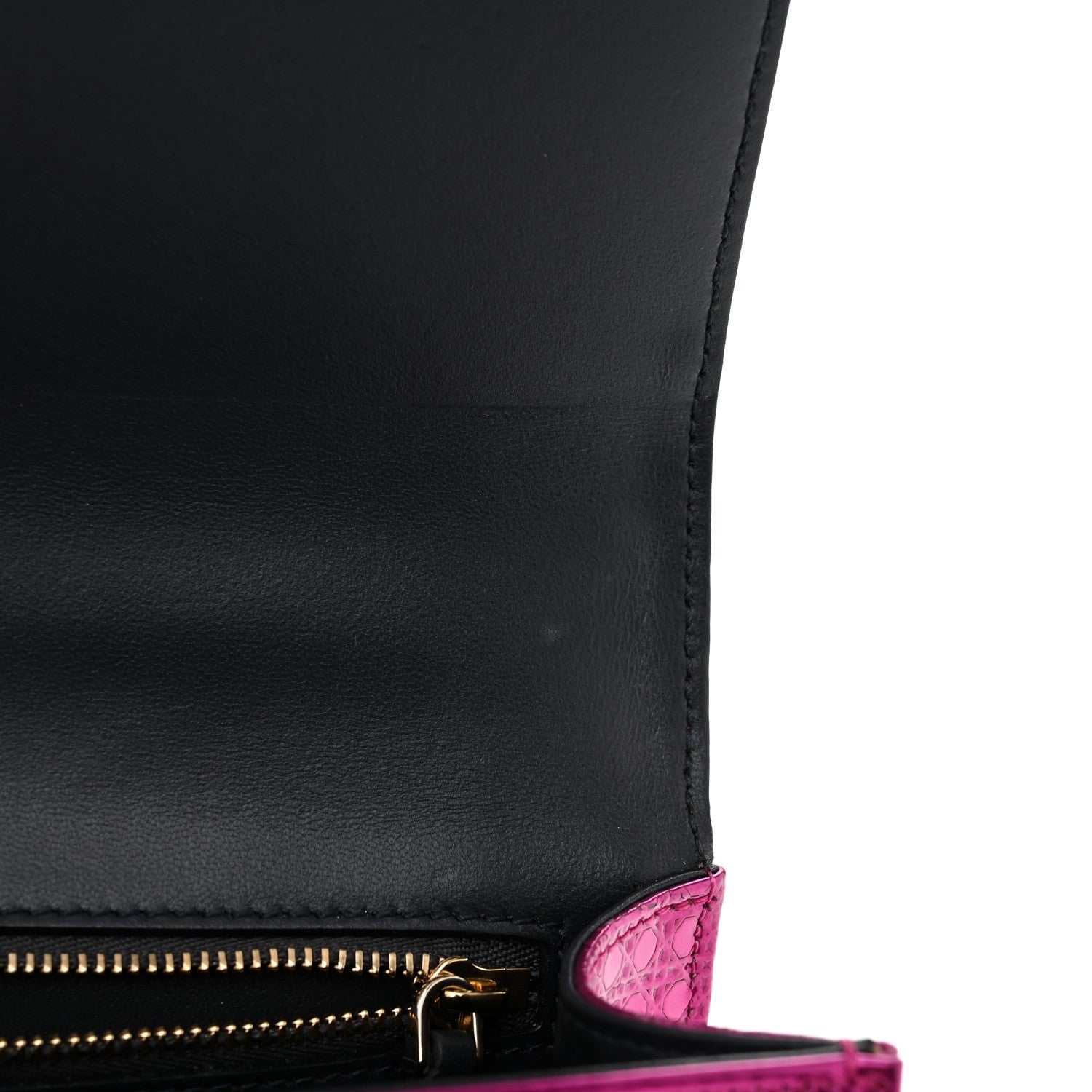 Christian Dior Metallic Patent Micro-Cannage Small Diorama Flap Bag Fuchsia 10 of 12