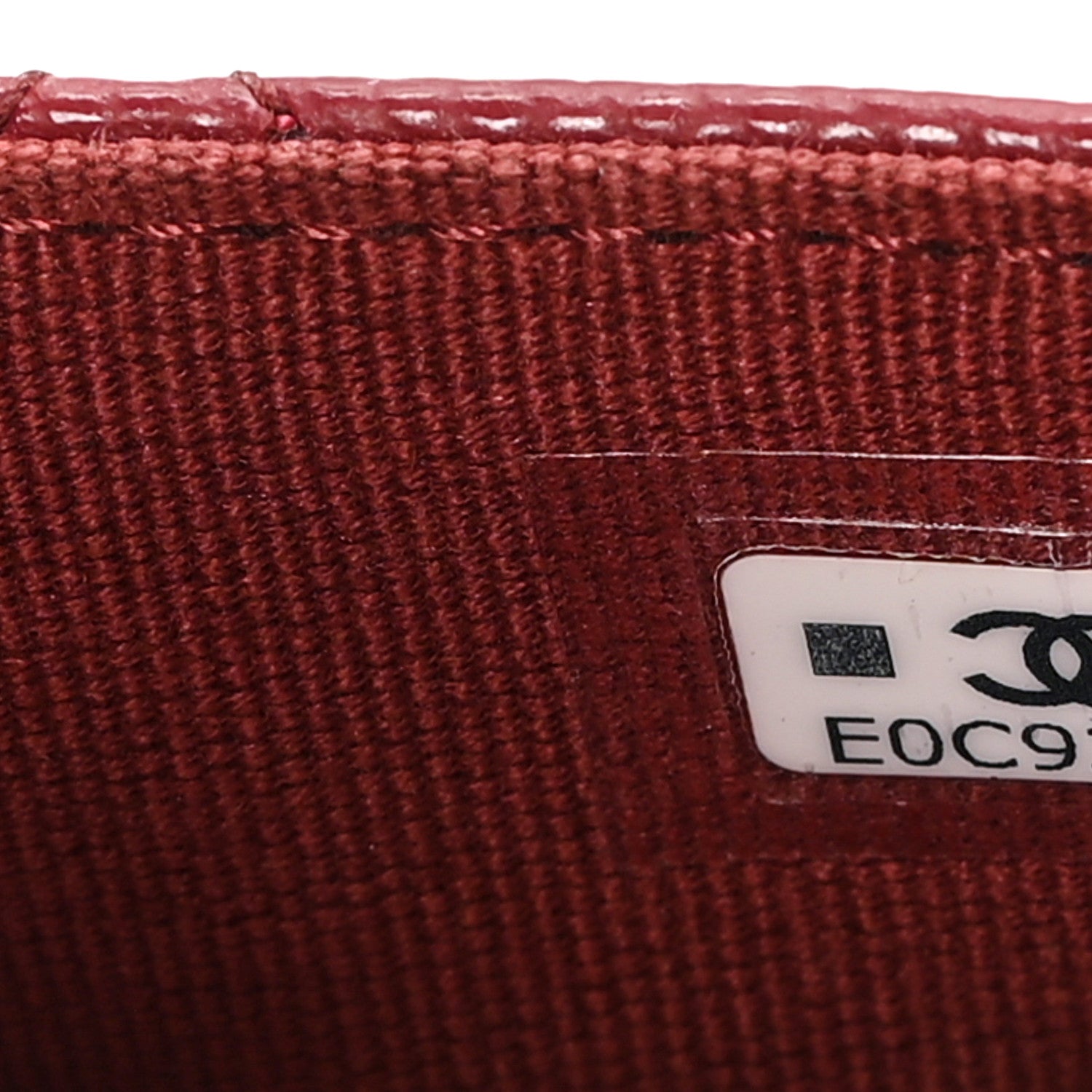 Chanel Caviar Quilted Crystal CC Zip Around Card Holder Red 7 of 7