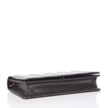 Christian Dior Metallic Calfskin Cannage Lady Dior Convertible Clutch Gunmetal 5 of 14