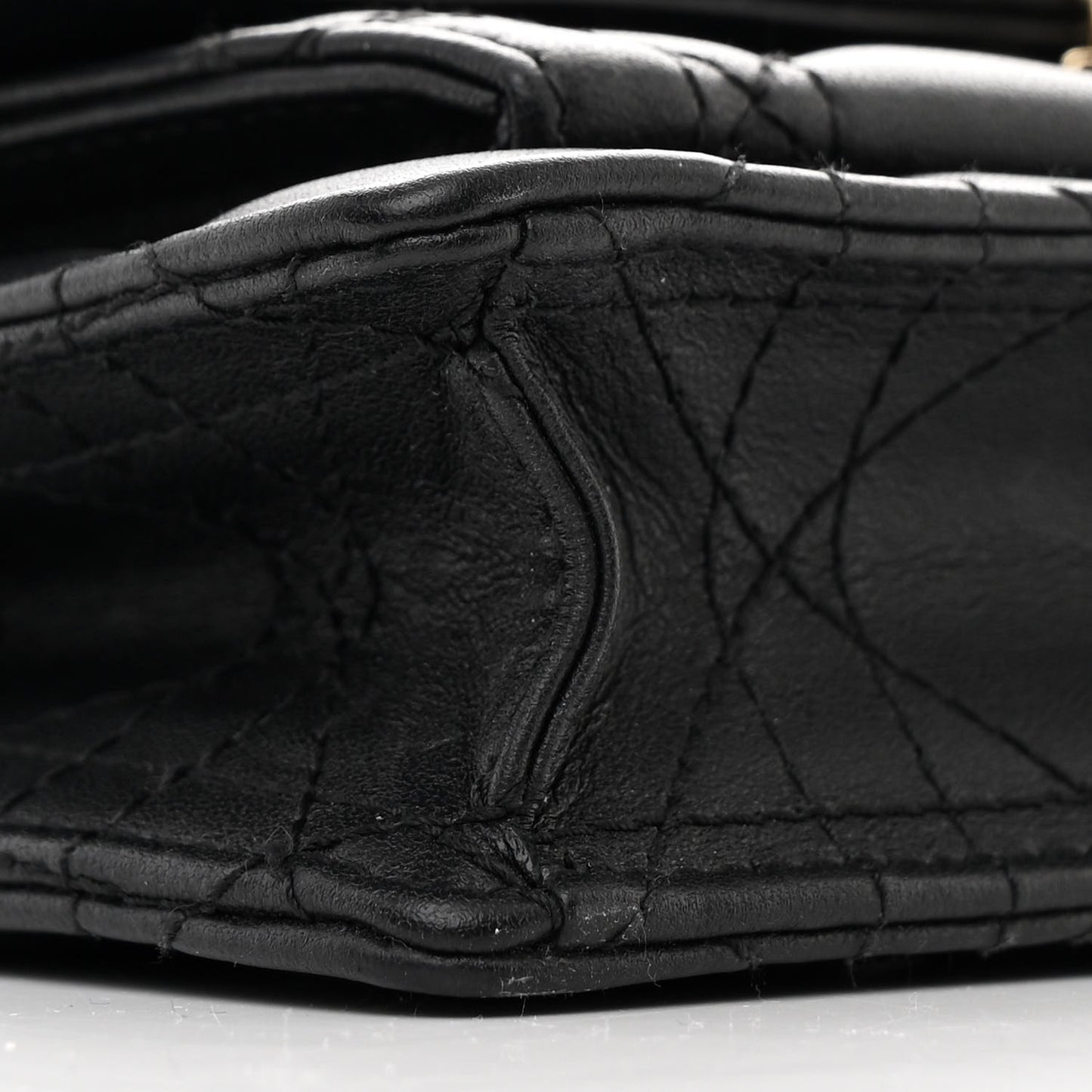 Lambskin Cannage Lady Dior Chain Pouch Black