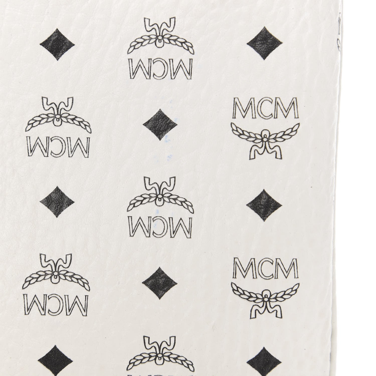 MCM Visetos Liz Shopper Tote Pouch White 10 of 13