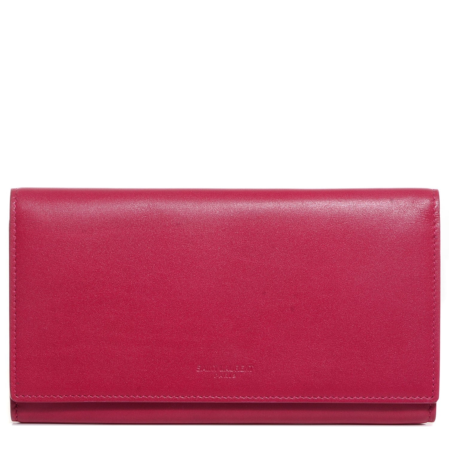 Saint Laurent Calfskin Classic Large Marquage Flap Wallet Pink 1 of 7