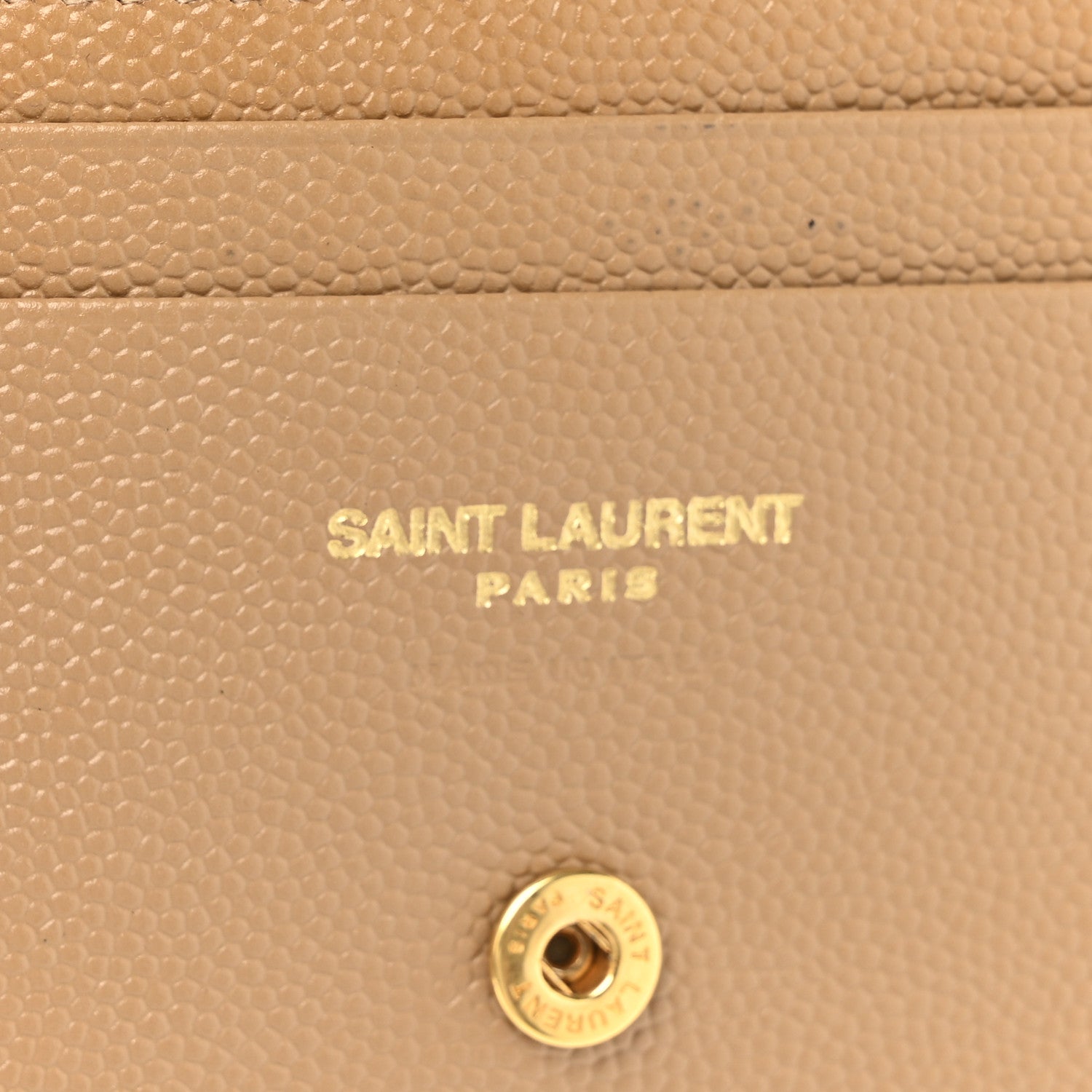 Saint Laurent Grain De Poudre Matelasse Chevron Cassandre Card Case Cork 7 of 11