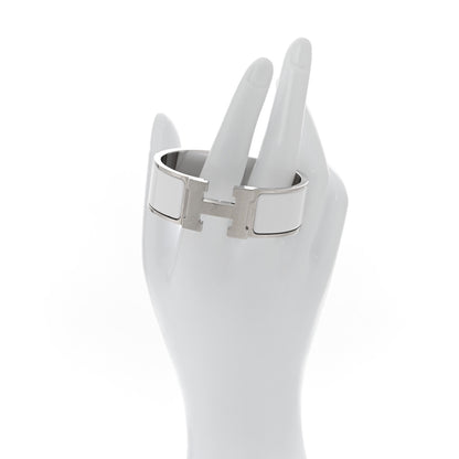 Hermes Enamel Wide Clic Clac H Bracelet PM White 2 of 4