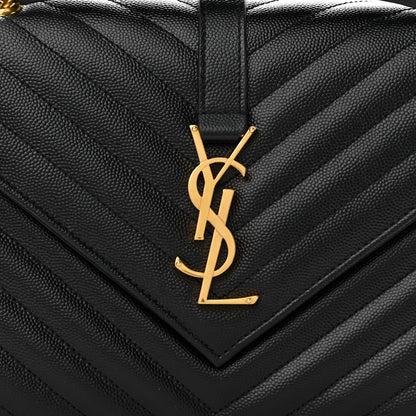Saint Laurent Grain De Poudre Matelasse Chevron Medium Monogram Satchel Black 8 of 11