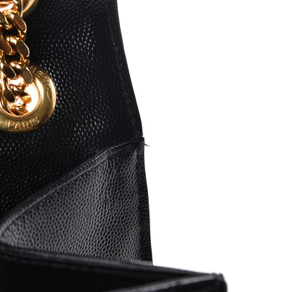 Saint Laurent Grain De Poudre Matelasse Chevron Large Monogram Satchel Black 12 of 12