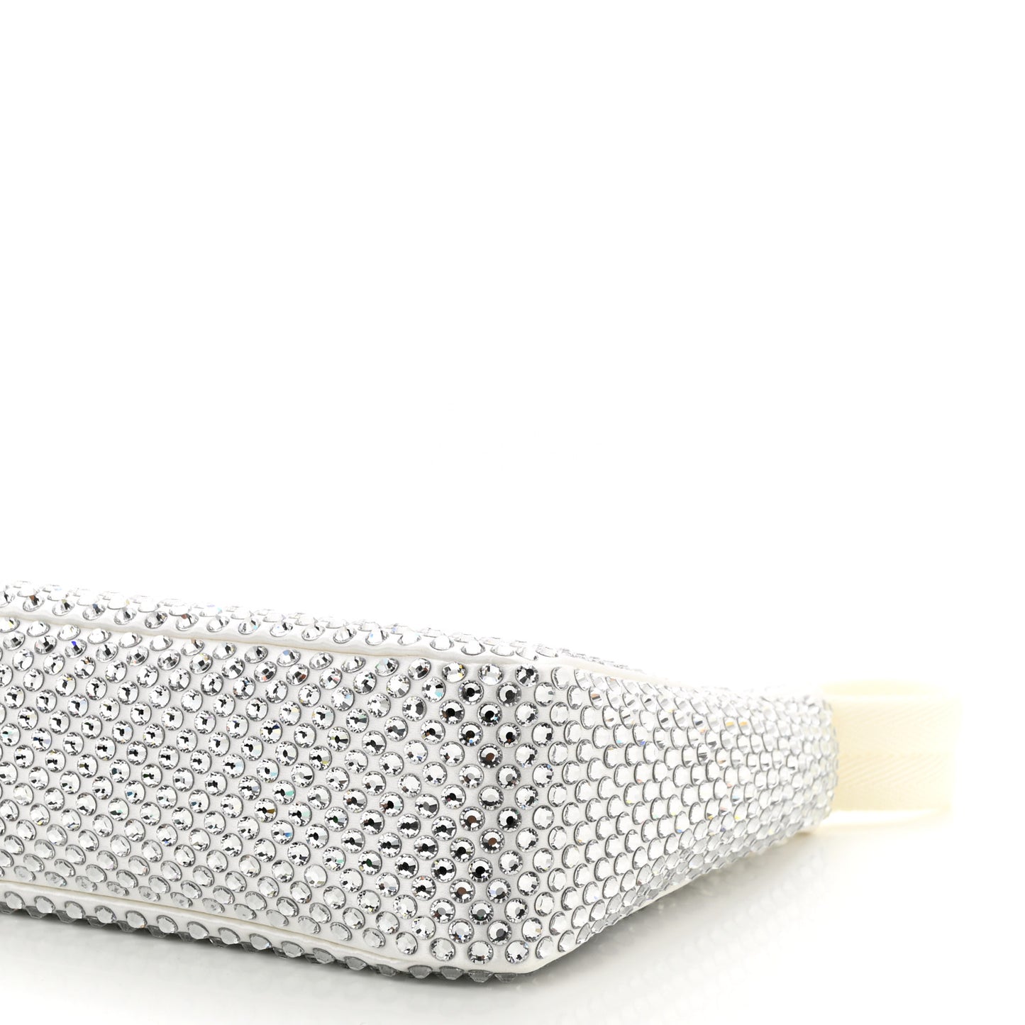 Satin Crystal Mini Re-Edition 2000 Bag White