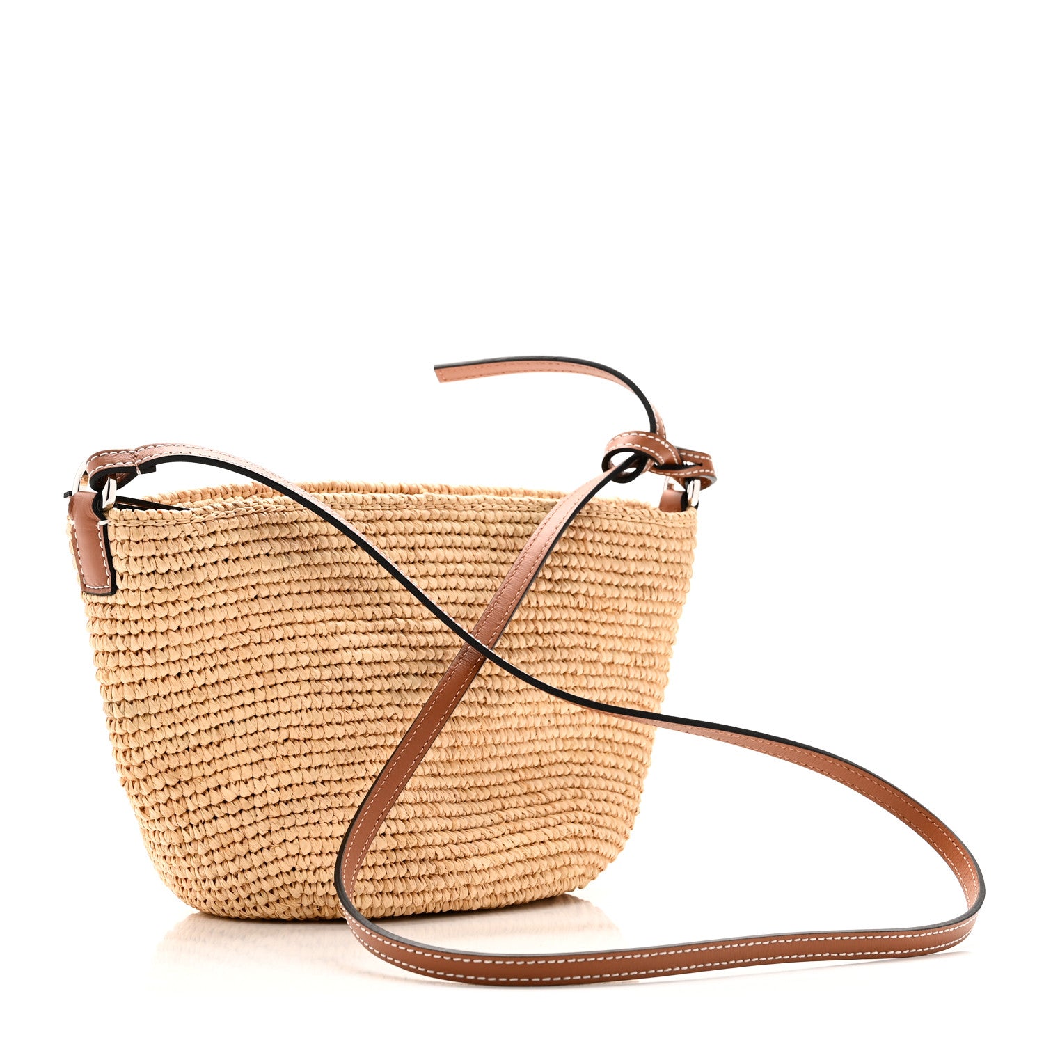 Loewe Calfskin Raffia Paulas Ibiza Pochette Bag Natural Tan 3 of 10