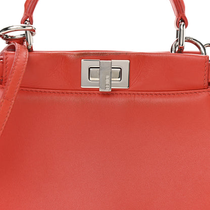Fendi Nappa Mini Peekaboo Iconic Satchel Papavero 9 of 15