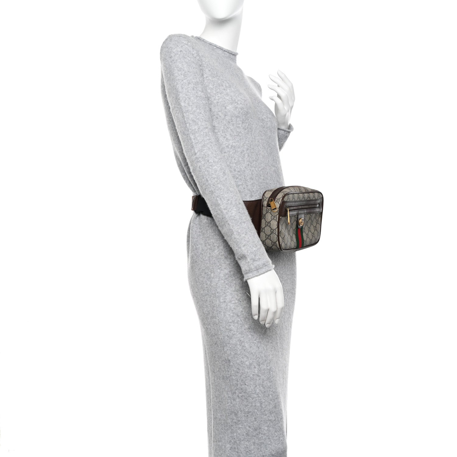 Gucci Soft GG Supreme Monogram Medium Ophidia Belt Bag Dark Brown 2 of 11