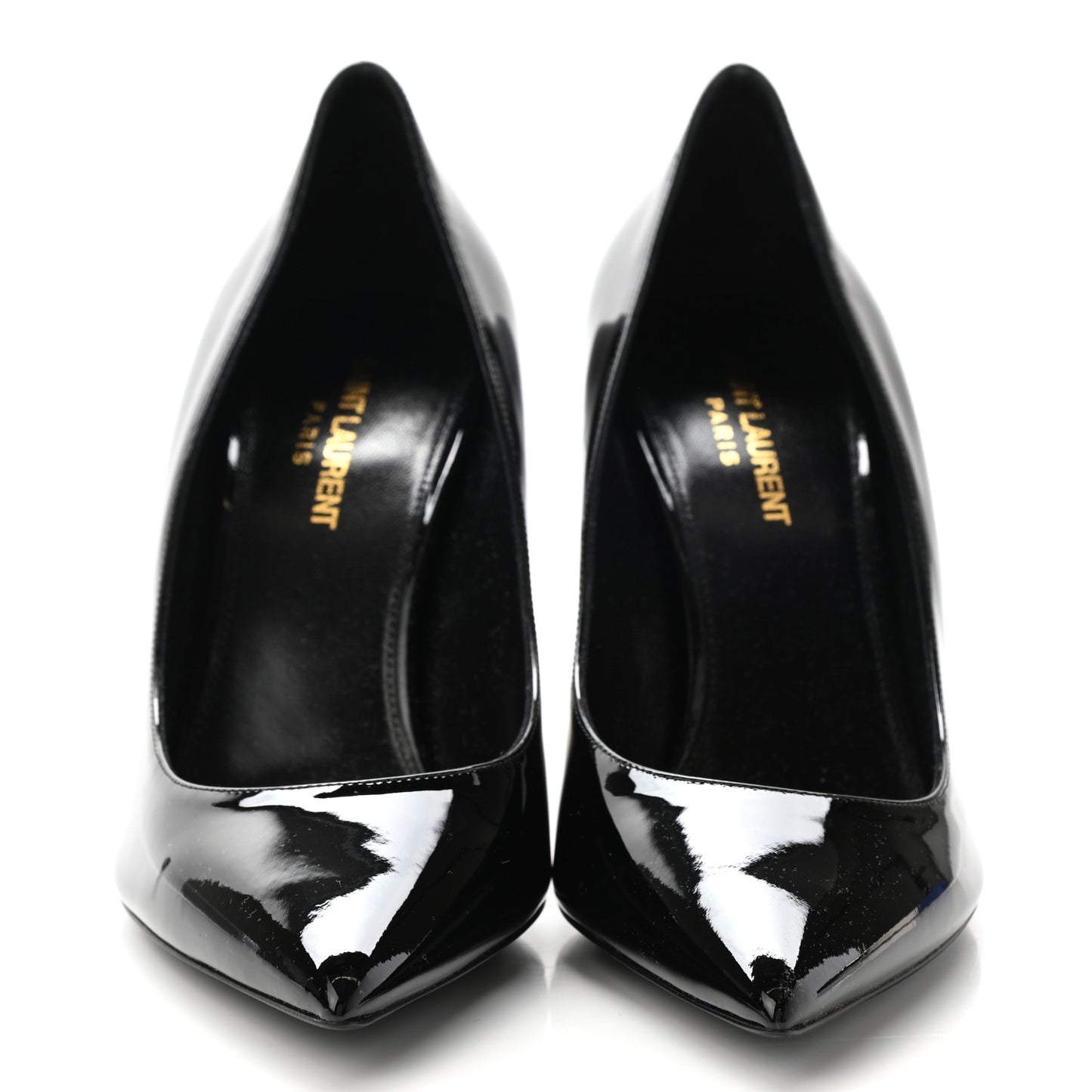 Patent Calfskin Opyum 85 Pumps 39.5 Black Gold