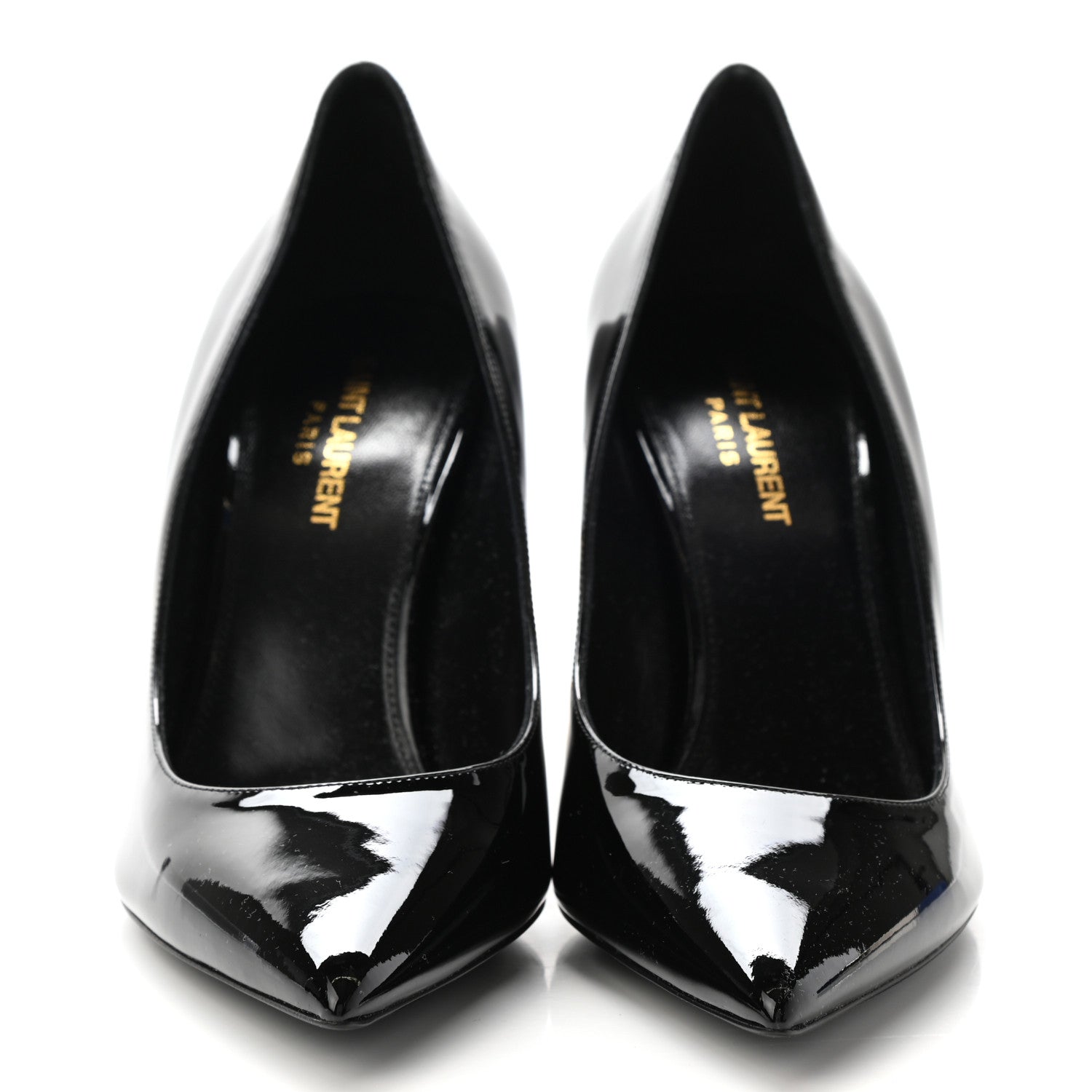 Saint Laurent Patent Calfskin Opyum 85 Pumps 39.5 Black Gold 2 of 8
