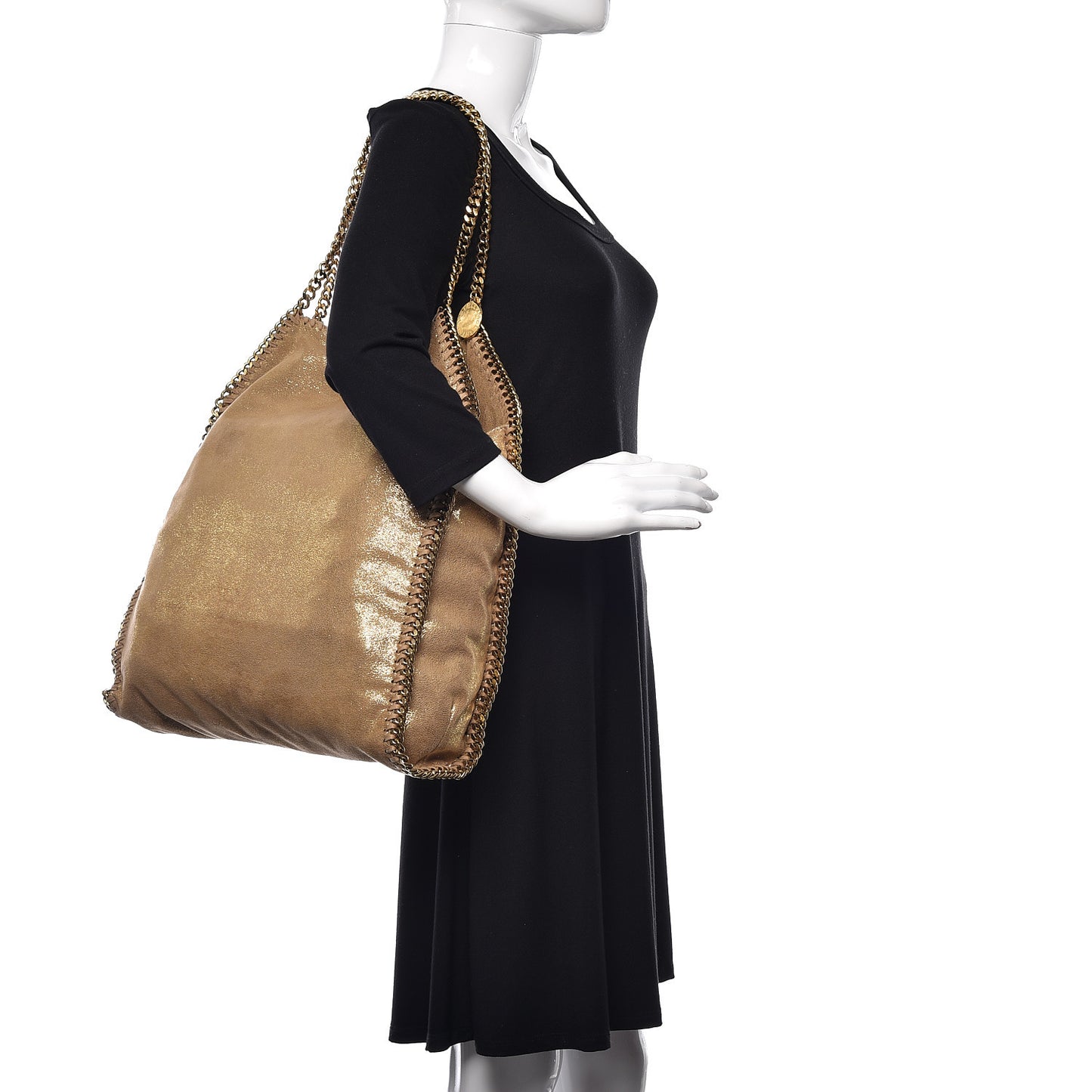 Metallic Shaggy Deer Big Falabella Tote Gold