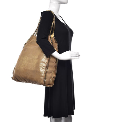 Stella McCartney Metallic Shaggy Deer Big Falabella Tote Gold 2 of 13