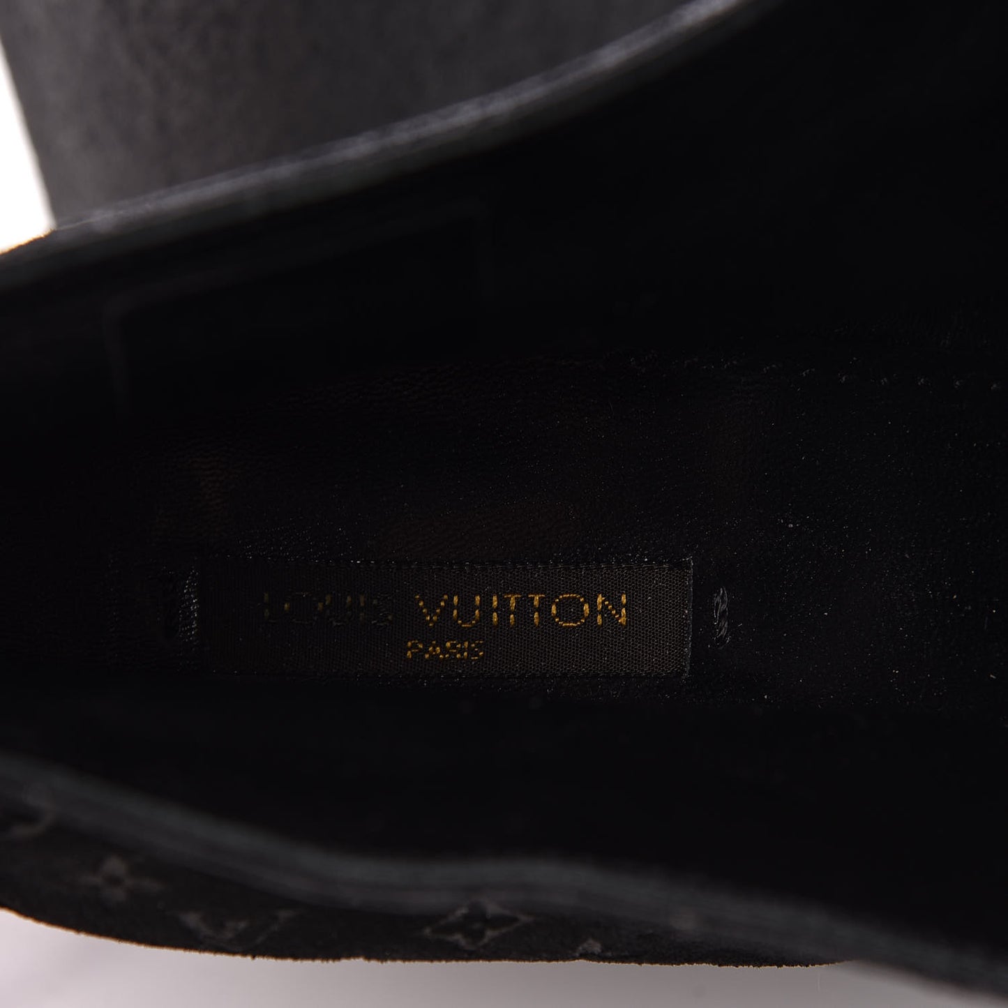 Monogram Suede Wedge Ankle Boots 41 Black