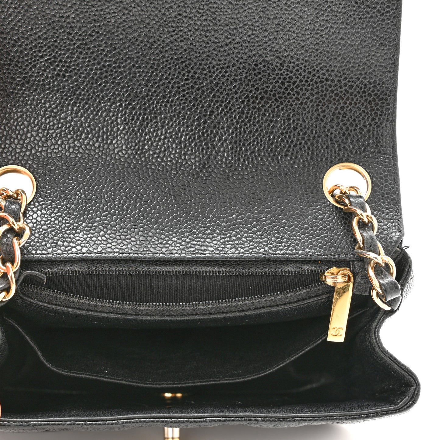 Caviar Quilted Mini Square Flap Black